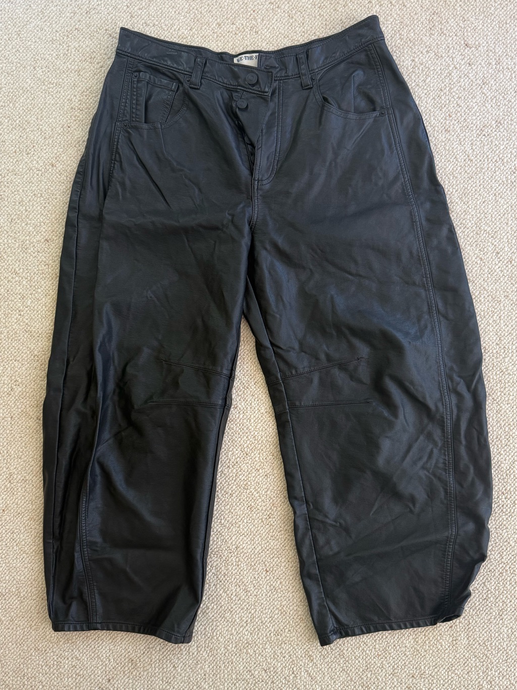 We The Free Vegan Leather Barrel Pants
